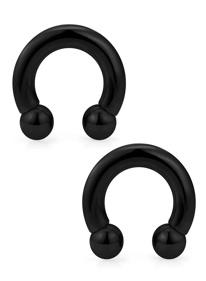 Ftovosyo PA Ring Internally Threaded Circular Barbells Horseshoe Large Septum Ring Ear Gauges Earrings 6G 4mm 12mm 1/2" 316L Surgical Steel Pierced Body Jewelry for Women Men - Image 1