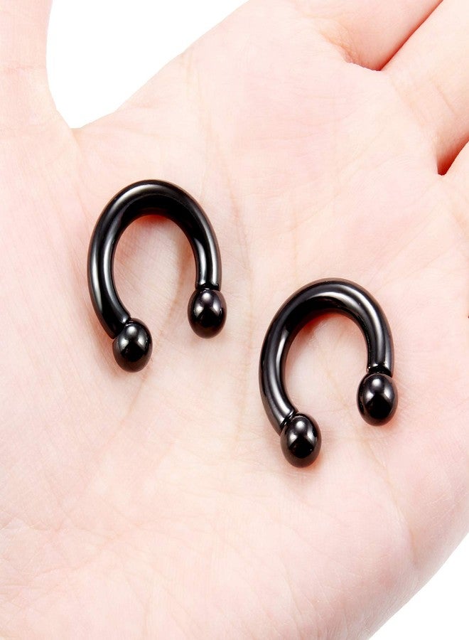 Ftovosyo PA Ring Internally Threaded Circular Barbells Horseshoe Large Septum Ring Ear Gauges Earrings 6G 4mm 12mm 1/2" 316L Surgical Steel Pierced Body Jewelry for Women Men - Image 4