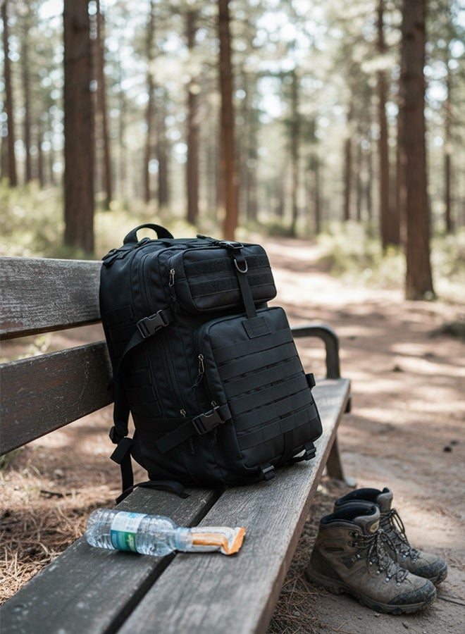 WINEENEE 45L Military Tactical Backpack for Men Waterproof Hiking Bag for Camping Travel Gym Work Large Durable Outdoor Sport Backpack Anti-Theft Perfect for Desert Trips Picnics - Image 2