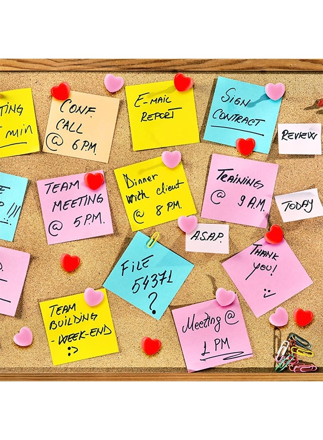 100pcs Push Pins 0.49inch Plastic Pushpins Pink & Red Push Pins Heart Shaped Cute Thumb Tacks Decorative for Notice Board Cork Board Home School Office - Image 5