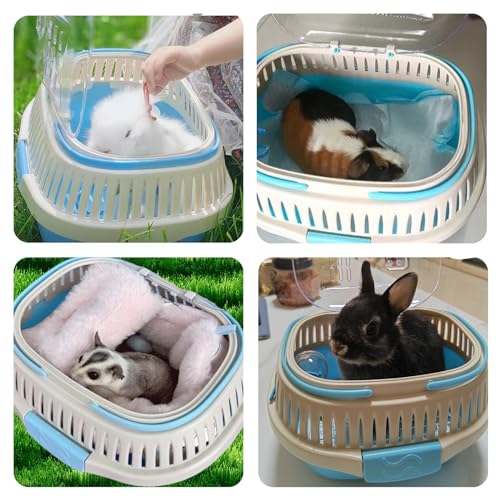 CUTENNIOU Hamster Carrier Guinea Pig Carrier 13 X 11 X 8 In Portable Hamster Travel Cage with Ventilation Holes Outdoor Small Animal Carrier for Rat Gerbils Rabbit Hedgehog Squirrel Mouse Sugar Glider - Image 5