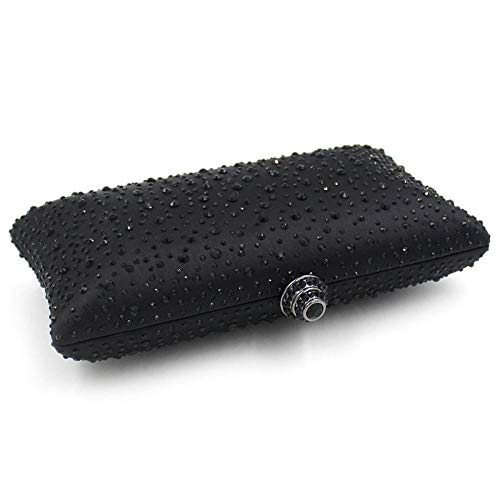VISTATROY Women's Evening Bag Sparkling Rhinestone Wedding Evening Party Clutch Handbag Purse Chain Shoulder Crossbody Bag (Black) - Image 2