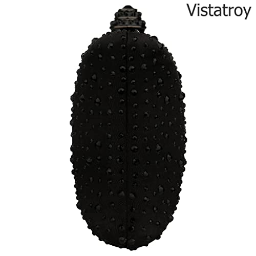 VISTATROY Women's Evening Bag Sparkling Rhinestone Wedding Evening Party Clutch Handbag Purse Chain Shoulder Crossbody Bag (Black) - Image 3