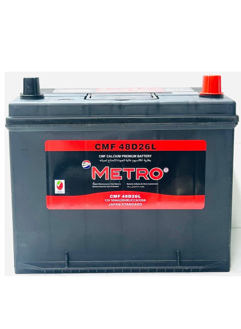 مترو بطارية سيارة 12 فولت 50 أمبير N50L / 48D26L - Image 2