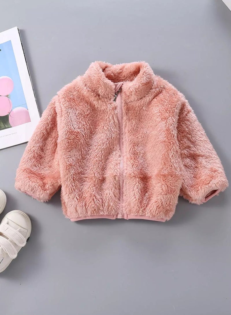 Baby Zip Up Flannel Coat  - Image 1