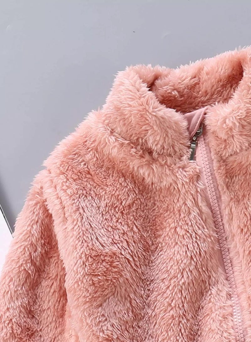 Baby Zip Up Flannel Coat  - Image 4