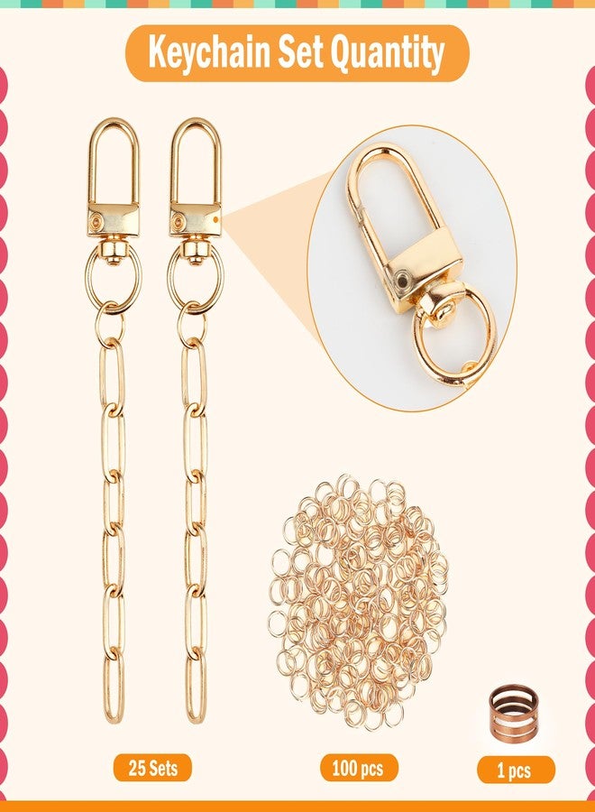 Starry 126Pcs Keychain Making Kit DIY Bag Charm Kit 25 Set Keychain Clips with Extender Chain Bulk 100 Jump Ring for Jewelry Bags Accessories DIY Craft Supplies - Image 2