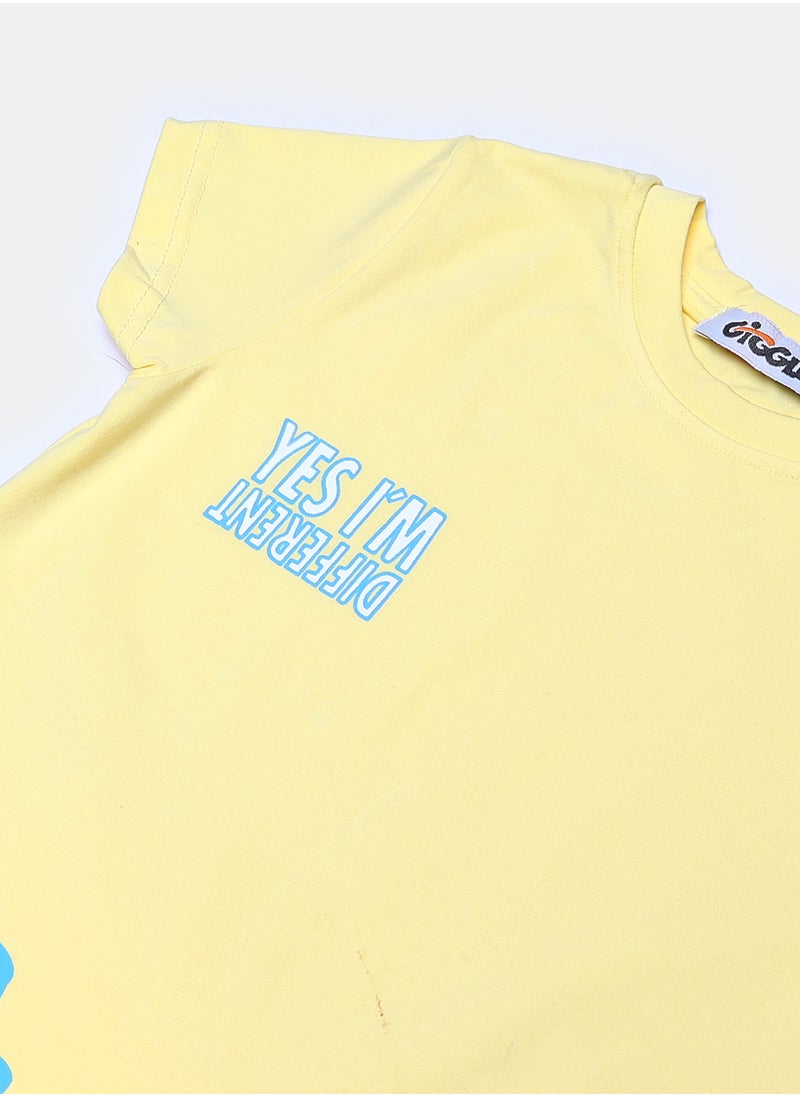 giggles - T-SHIRT Pal. Yellow Kids Boys - Image 1