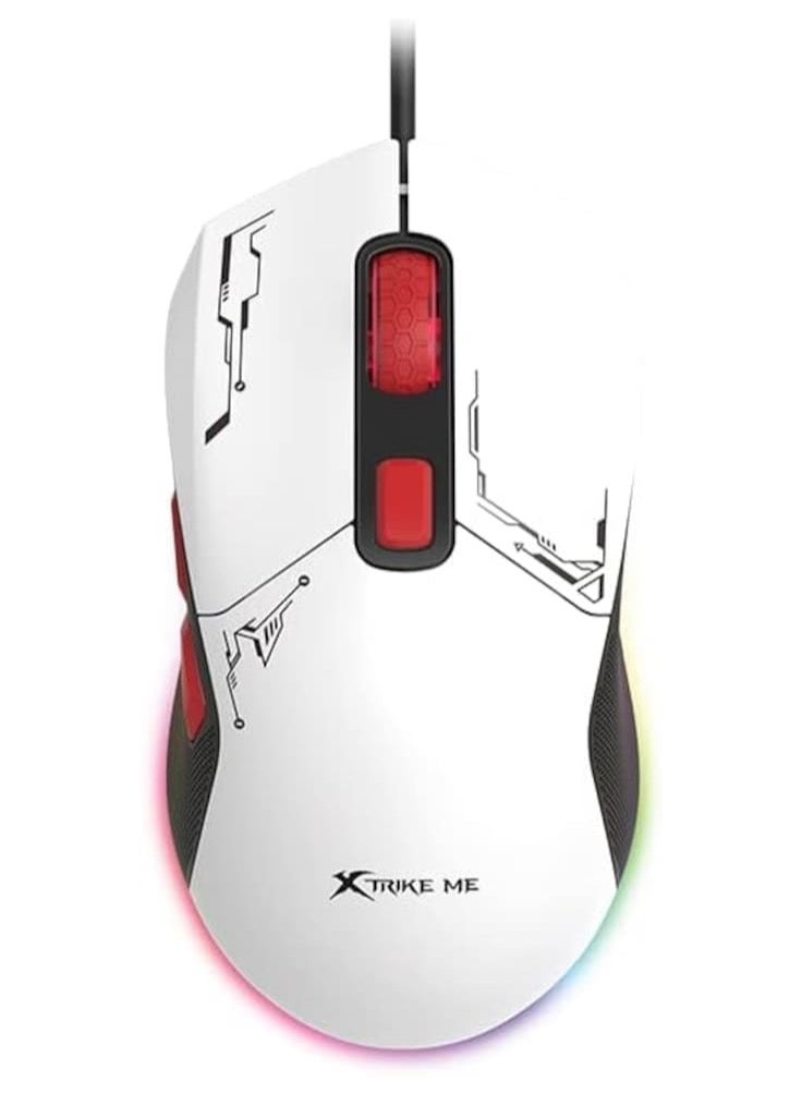 keem Gaming Mouse Lightweight Wired Computer Mouse Matte White  - Image 2
