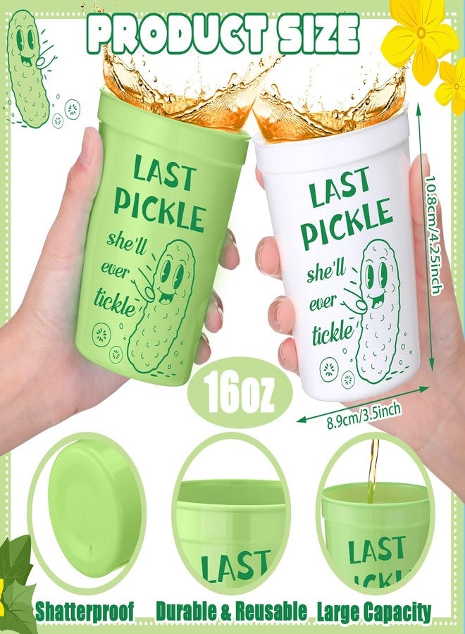 LemonRoad 12 Pcs 16oz Last Pickle She'll Ever Tickle Bachelorette Party Plastic Cups Last Pickle She'll Ever Tickle Bachelorette Stadium Cups Bridal Showers Party Favors for Bride Bridesmaid Gifts - Image 3