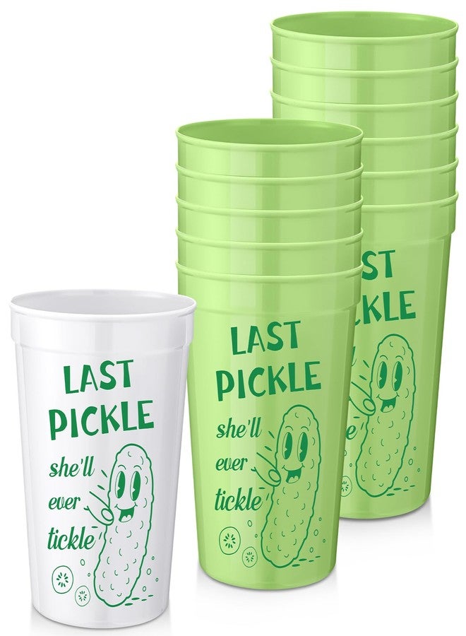 LemonRoad 12 Pcs 16oz Last Pickle She'll Ever Tickle Bachelorette Party Plastic Cups Last Pickle She'll Ever Tickle Bachelorette Stadium Cups Bridal Showers Party Favors for Bride Bridesmaid Gifts - Image 1