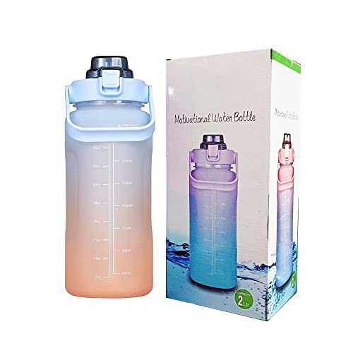 VDNSI Sipper 2 Liter Motivational Time Marker Water Bottle for Office & Gym, Non-Toxic Plastic Gallon Bottle (1 Pcs, Blue) - Image 1