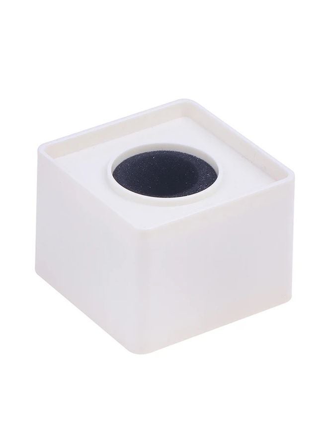 White ABS Square Microphone Stand Cube Desk Studio Accessory - Image 1