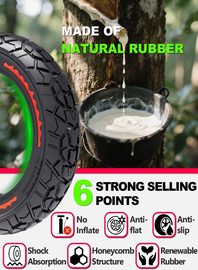 BABEJIA 2 Pack 10x2.50 (60/70-6.5) Solid Replacement Scooter Tires, Red - Image 4