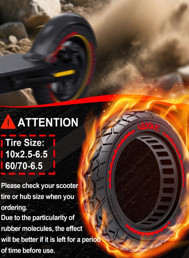 BABEJIA 2 Pack 10x2.50 (60/70-6.5) Solid Replacement Scooter Tires, Red - Image 5