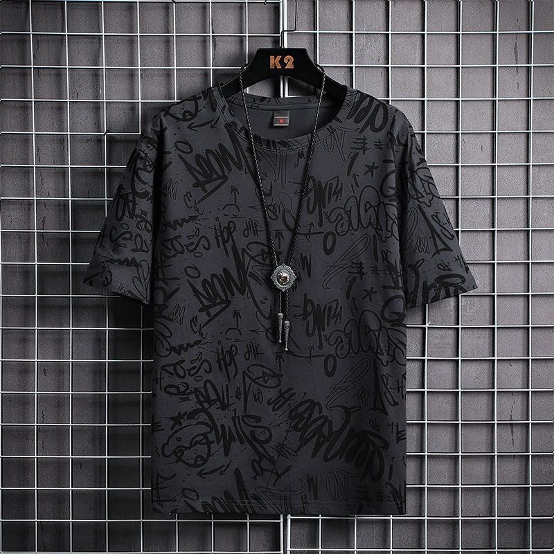 Manufacturers New Short Sleeve T-Shirt Men'S Summer Thin Ice Silk Breathable Trendy T-Shirt Tide Brand Ins Boys - Image 1