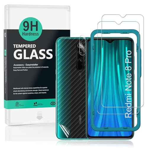 Ibywind Screen Protector For Redmi Note 8 Prowith 2Pcs Tempered Glass1Pc Camera Lens ProtectorFingerprint ReaderEasy to install - Image 1