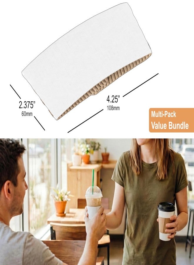BOARDS+ White Coffee Sleeves For 10 to 20 oz. Cups (100 Pack), Disposable Corrugated Cardboard Paper Jacket For Better Grip, Hot Cold Drinks Holder, Chocolate Milk Tea Beverage Insulator, Hand Protection - Image 5
