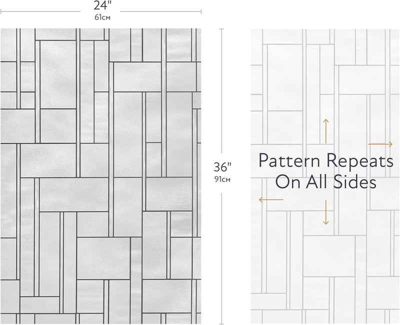 Artscape Empire 24 x 36 Inch Window Film, Made in USA – Provides Privacy, Non-Adhesive, Textured Leaded Glass Pattern, UV Protection, Easy to Apply and Removable - Image 3