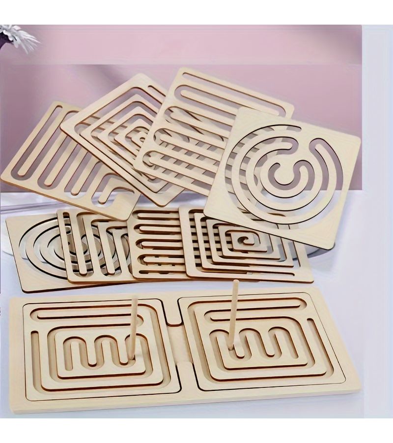 Left And Right Brain Development Educational Wooden Toys 10pcs Fine Motor Skills Hand Eye Coordination Training Concentration - Image 3