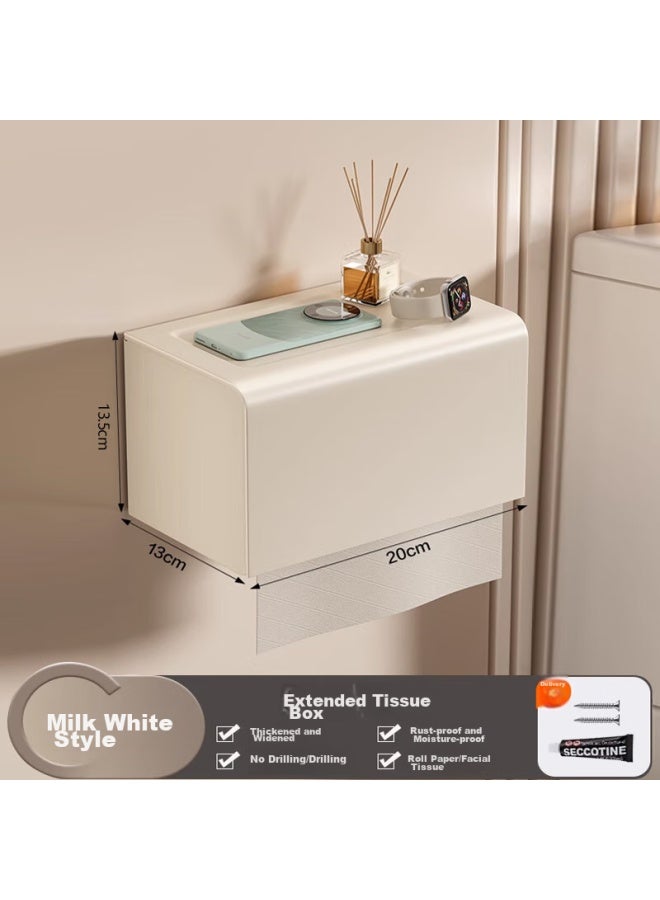Gasco Jiashigao Bathroom Tissue Box, Toilet Storage Rack, Cream-style Bathroom Roll Paper Holder, Toilet Paper Box, No Drilling Required, Wall-mounted Toilet Paper Dispenser - Image 2