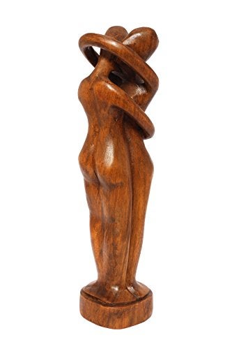 G6 Collection 12" Wooden Handmade Abstract Sculpture Statue Handcrafted - Everlasting Love - Art Gift Decorative Home Decor Figurine Accent Decoration Artwork Handcarved Everlasting Love - Image 2