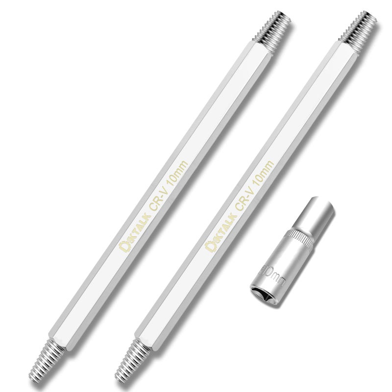 DikTalk Broken Spark Plug Remover Tool 2Piece Extractor Set with LeftHand Thread and 10mm 38 Drive Socket for Seized Frozen Spark Plugs in Cars Trucks and SUVs - Image 3