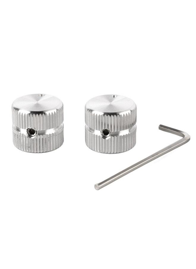 2 Pcs Guitar Tone Volume Knob Metal Metal Electric Guitar Bass Potentiometer Knob