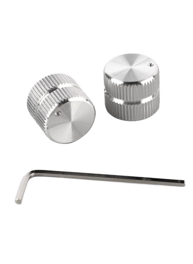2 Pcs Guitar Tone Volume Knob Metal Metal Electric Guitar Bass Potentiometer Knob