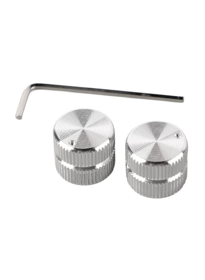 2 Pcs Guitar Tone Volume Knob Metal Metal Electric Guitar Bass Potentiometer Knob