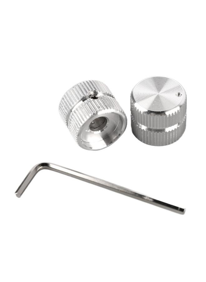 2 Pcs Guitar Tone Volume Knob Metal Metal Electric Guitar Bass Potentiometer Knob