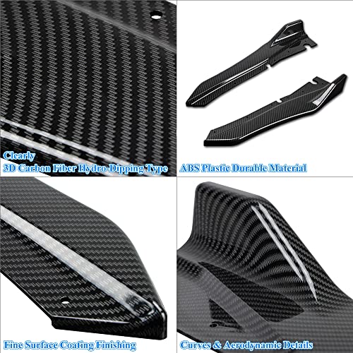 Rolling Gears Q50 Rear Bumper Splitter Diffuser Canards Compatible with 2014-2024 Infiniti Q50, Carbon Fiber Hydro-Dipping Rear Lip Spoiler Extension Kit - Image 4