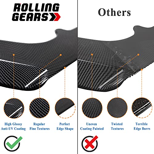 Rolling Gears Q50 Rear Bumper Splitter Diffuser Canards Compatible with 2014-2024 Infiniti Q50, Carbon Fiber Hydro-Dipping Rear Lip Spoiler Extension Kit - Image 5