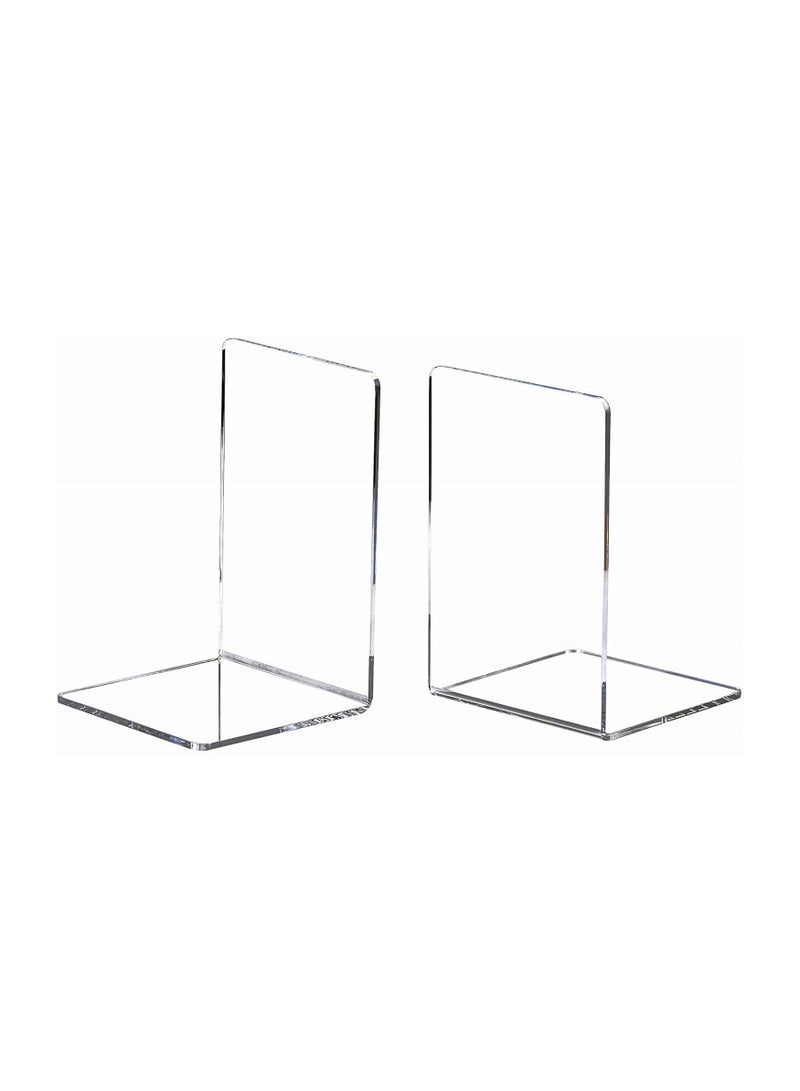 تي بي جي بي حامل كتب شفاف من الأكريليك، 4 قطع - دعامات قوية للكتب لترتيب الأرفف والمكاتب، مثالي للكتب، الأفلام، والأقراص (7.3 × 4.8 × 4.8 بوصة) - Image 4