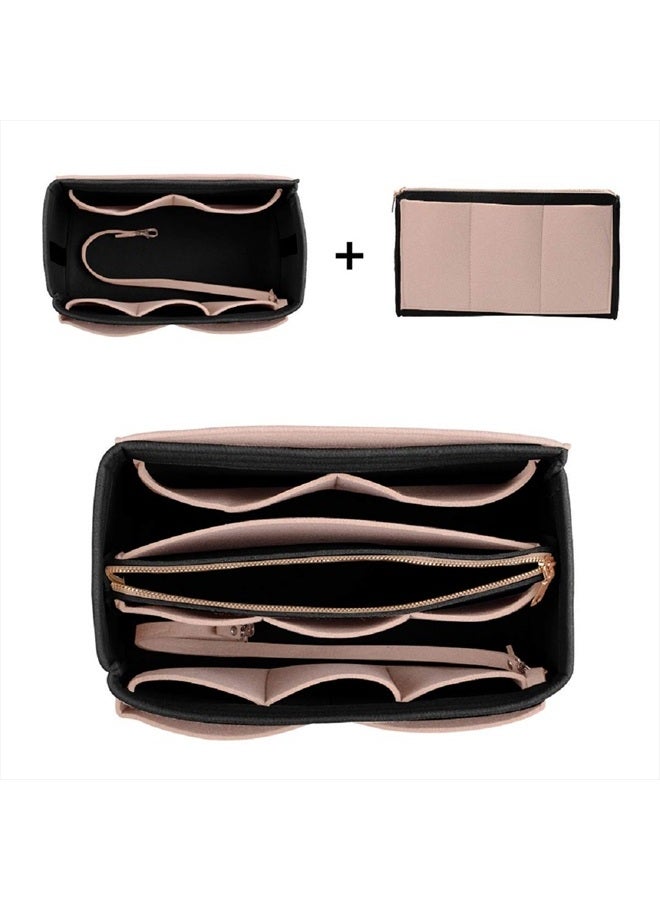 ZTUJO Purse Organizer Insert, Felt Bag Organizer with Metal Zipper, Handbag & Tote Shaper, For Speedy Neverfull Tote, 7 Sizes (Slender Large, Beige and Black)  - Image 5