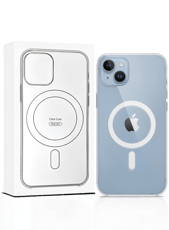Magnetic mobile phone case (iPhone 14), compatible with MagSafe, thin transparent mobile phone cover, shockproof, made of thermoplastic polyurethane - Image 1
