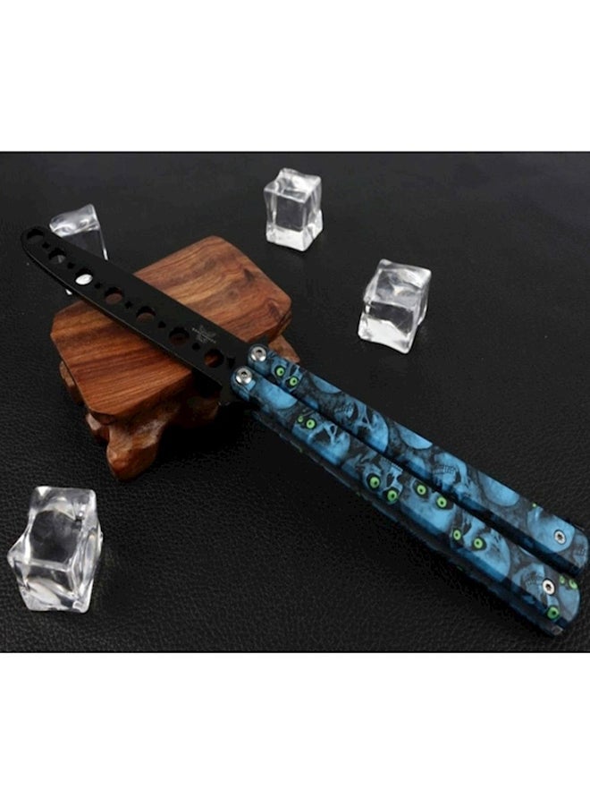 NIBEMINENT Metal Butterfly Style Knife Trainer Tool Black/Blue - Image 5