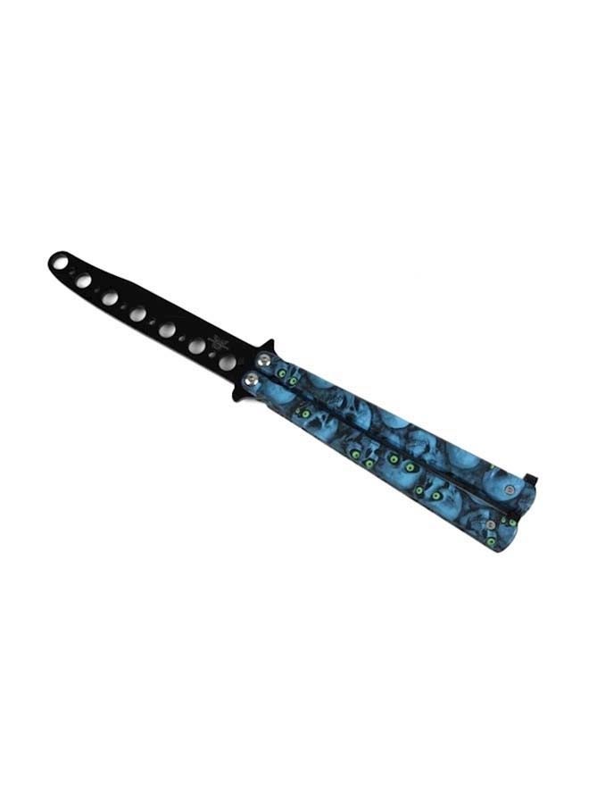 NIBEMINENT Metal Butterfly Style Knife Trainer Tool Black/Blue - Image 2