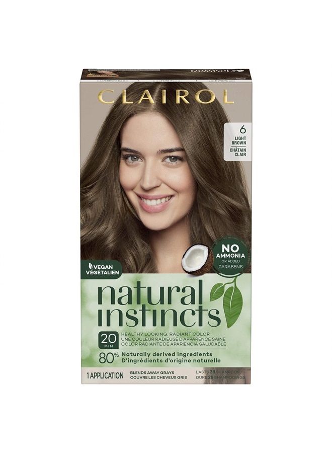 CLAIROL لون شعر ديمي دائم من الطبيعة، 6 بني فاتح، عبوة 1 - Image 1