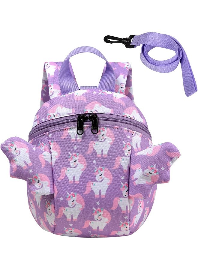 VASCHY Mini Toddler Backpack with Leash, Ultra Lightweight Tiny Little Daycare Backpack Girls Unicorn - Image 1