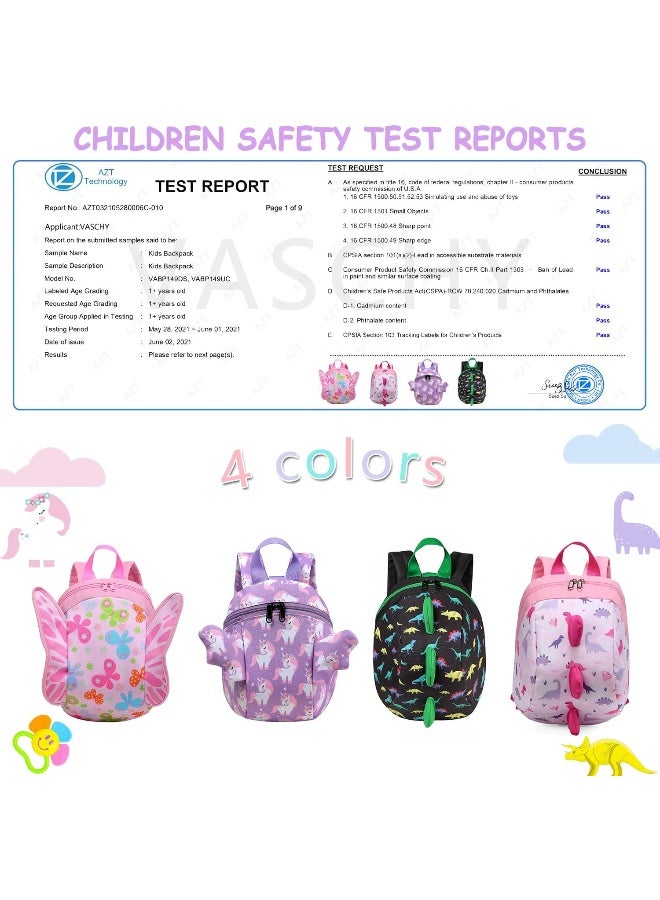 VASCHY Mini Toddler Backpack with Leash, Ultra Lightweight Tiny Little Daycare Backpack Girls Unicorn - Image 2