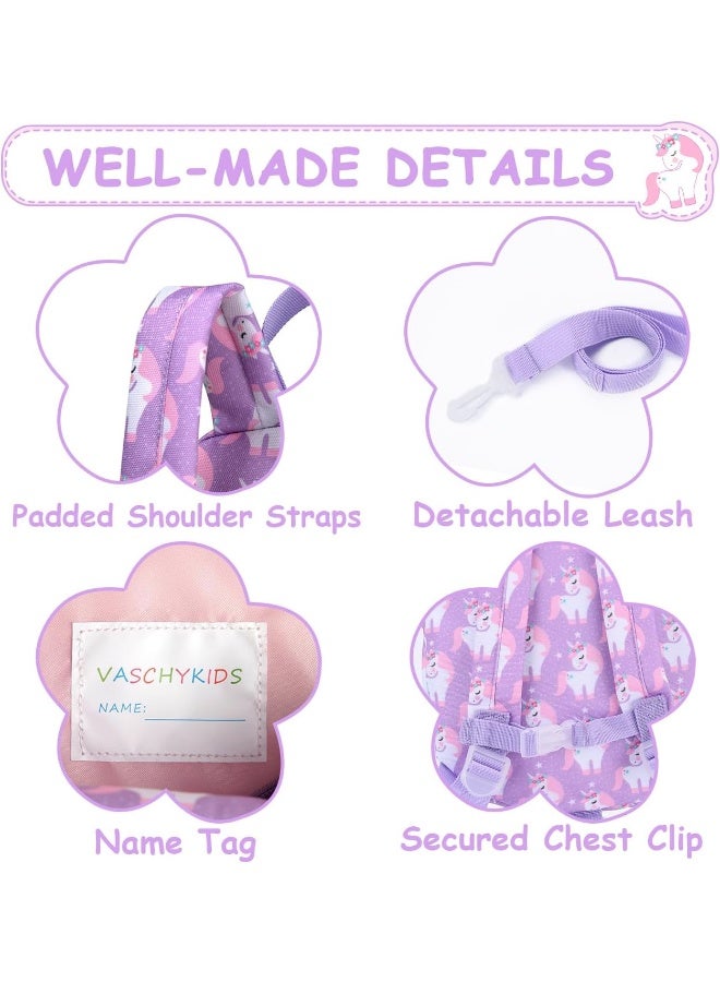 VASCHY Mini Toddler Backpack with Leash, Ultra Lightweight Tiny Little Daycare Backpack Girls Unicorn - Image 4