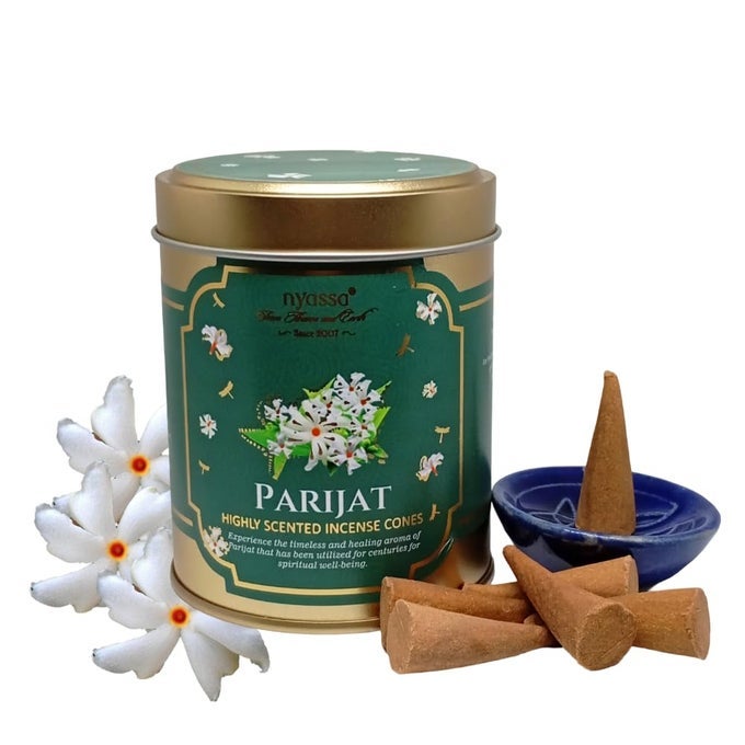 PARIJAT HIGHLY SCENTED INCENSE CONE IN TIN BOX (APPROX. 40 CONES) 100GM