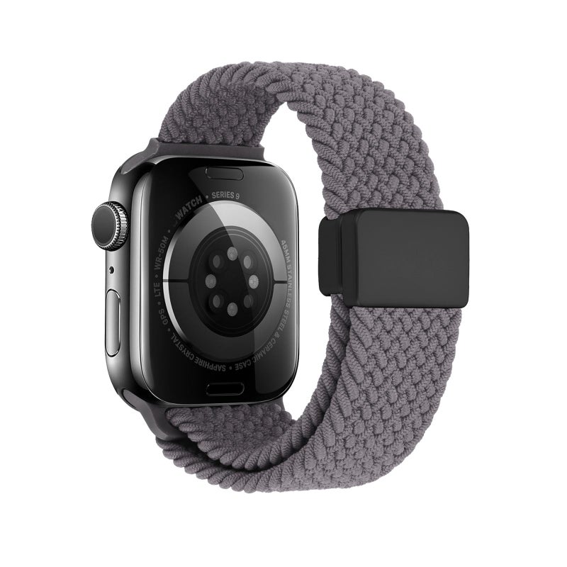 For Apple Watch 46Mm / 49Mm / 45Mm / 44Mm Magnetic Buckle Loop Woven Watch Band(Gray) - Image 3