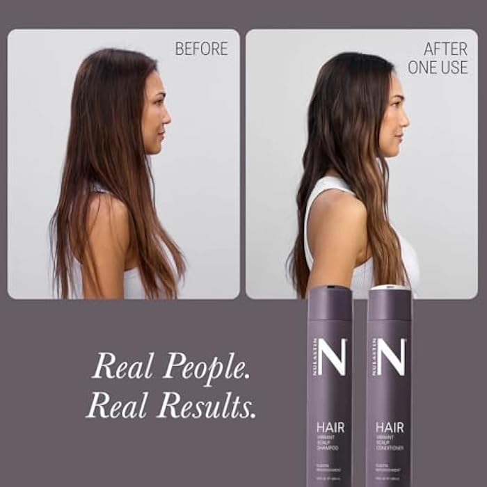 NULASTIN Shampoo + Conditioner Duo - Vibrant Scalp Shampoo (10 Fl Oz) & Vibrant Scalp Hair Conditioner (10 Fl Oz) for Fine Hair - Gift Set for Voluminous Hair - Color‑Safe, Vegan (2 Count) - Image 4