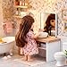 JOINPAYA Dollhouse Bathroom Set 112 Scale Shower Room Model Miniature Toilet Bathtub Basin Cabinet with Sink for Doll House Furniture Accessories RolePlaying Toys for Kids - Image 4