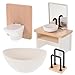 JOINPAYA Dollhouse Bathroom Set 112 Scale Shower Room Model Miniature Toilet Bathtub Basin Cabinet with Sink for Doll House Furniture Accessories RolePlaying Toys for Kids - Image 2