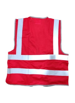 TAHA SAFETY Solid Deluxe Light Red Safety Jacket with Reflective Strips for Industrial & Construction Sites, Multipurpose Use in Industries | Size-L  - Image 1