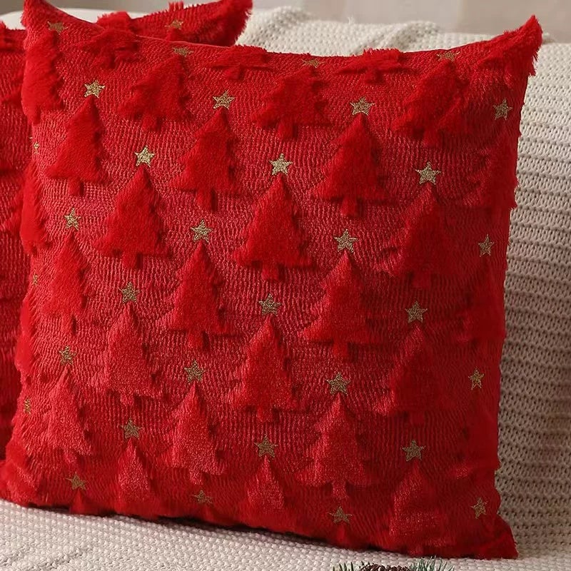 Autumn New Plush Christmas Pillow Set Three-dimensional Embroidery Christmas Tree Pillow Valentine's Day Love Pillow Set - Image 2