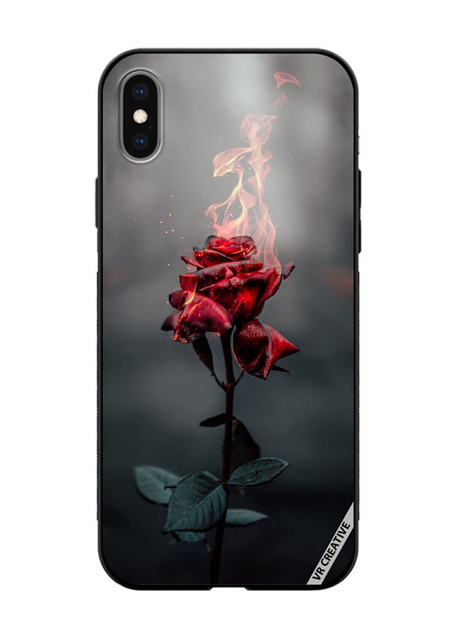 VR CREATIVE Protective Case Cover For Apple iPhone XS Max Burning Rose Design Multicolour - Image 1
